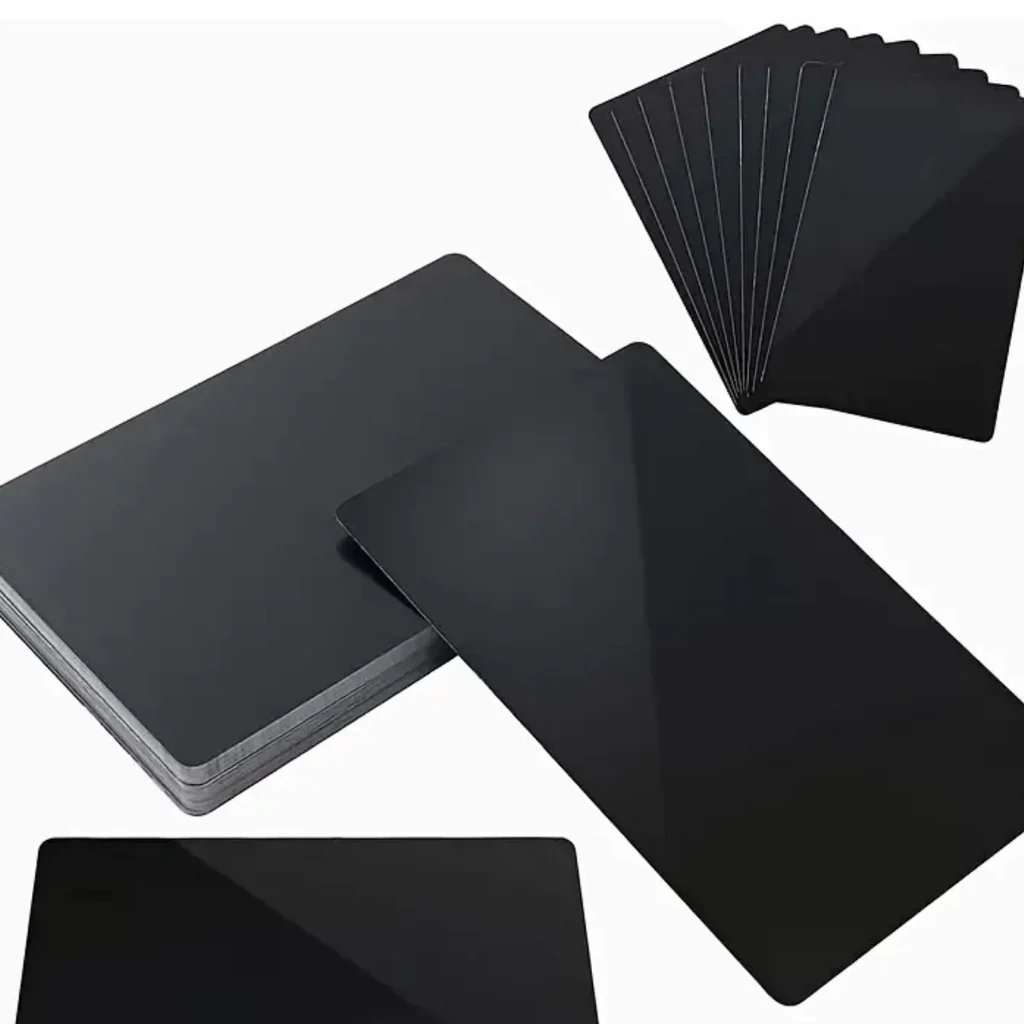 Tarjetas de visita de aluminio negro