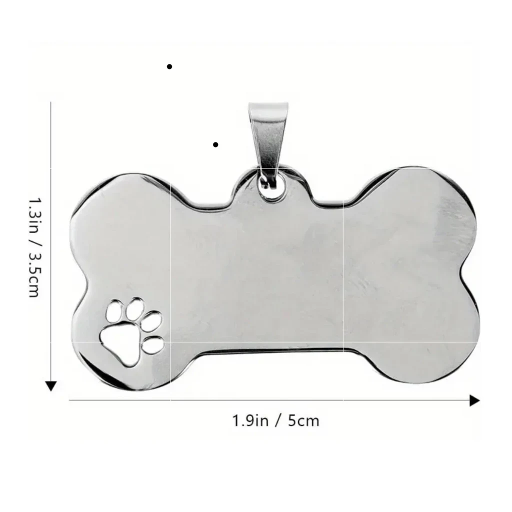 Placa de identificación perro hueso