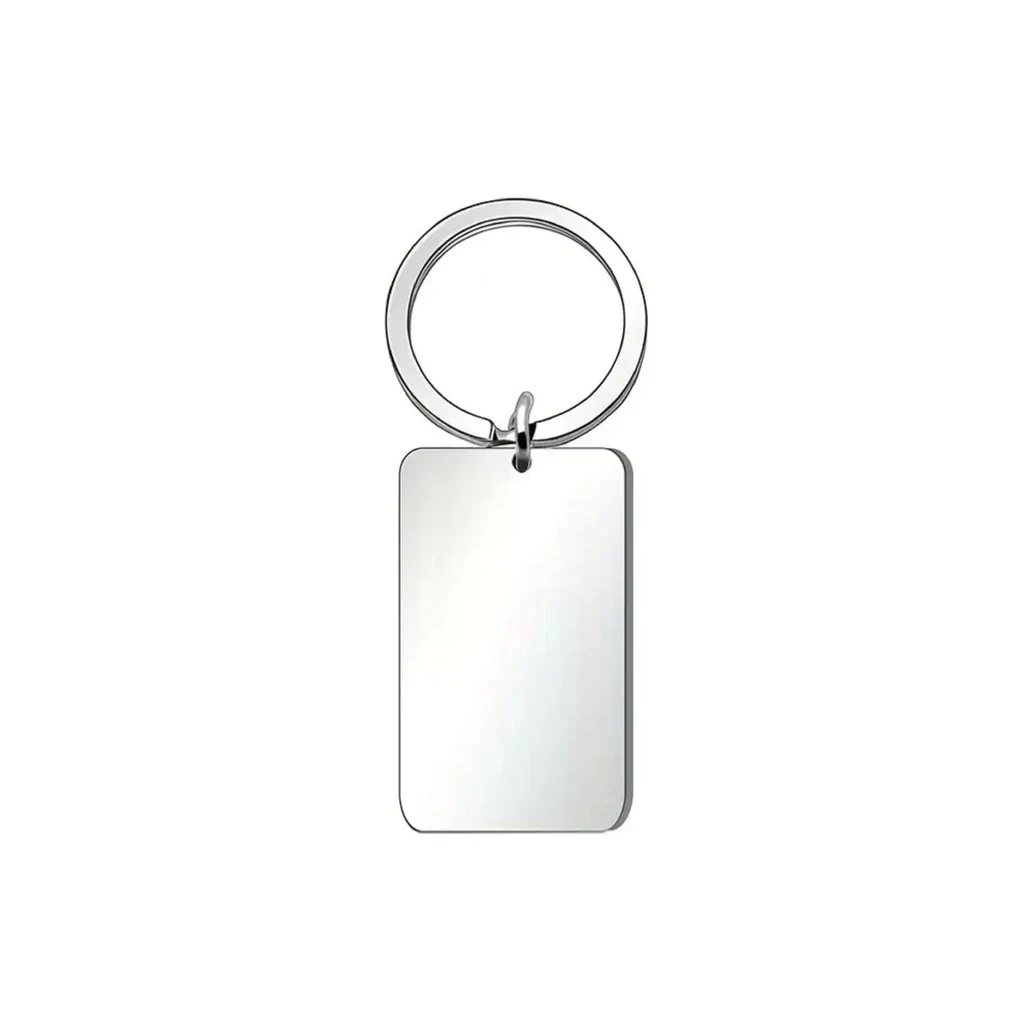 Llavero rectangular en acero inoxidable para grabado láser